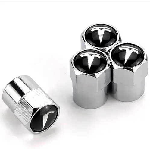 

4Pcs Car Styling Wheel Tire Tyre Valve Caps Cover For Tesla Model S Model X 3 P100D P85D 200 Accessories Sticker
