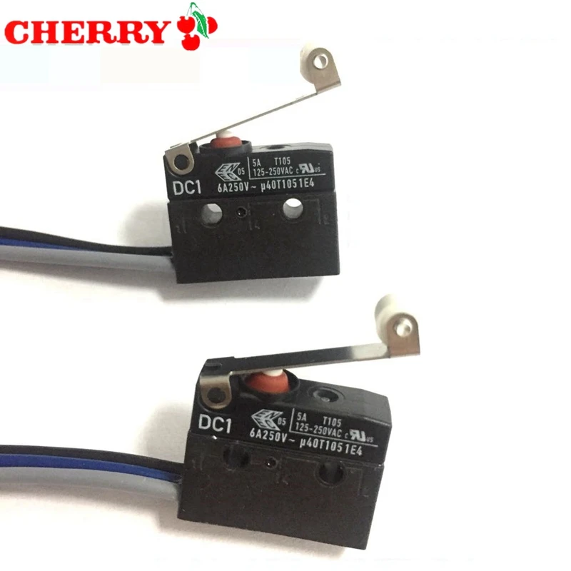 DC1 0.5 WIRE PulleyH Вишневый Микропереключатель с 0,5 м проводом DC1 короткий/длинный/шкив/изогнутая ручка 10A250V провод водонепроницаемый переключатель - Цвет: DC1 0.5 WIRE PulleyH