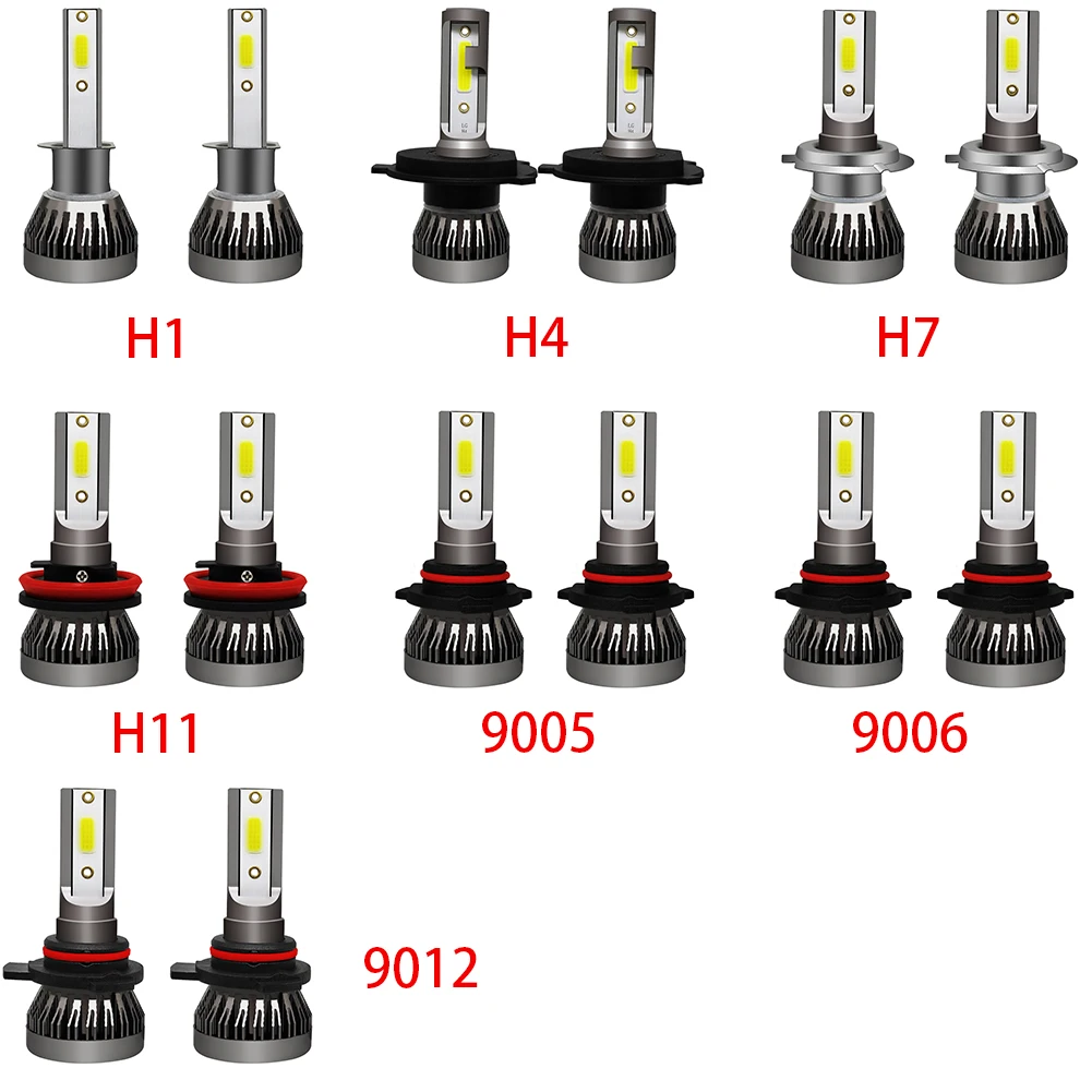 2 шт. автомобилей головной светильник H7 H8 H11 светодиодный лампы H1 H4 HB2 светодиодный фары 9005 HB3 9006 HB4 6000 К туман светильник 12V 6000LM светодиодный лампы 36 Вт
