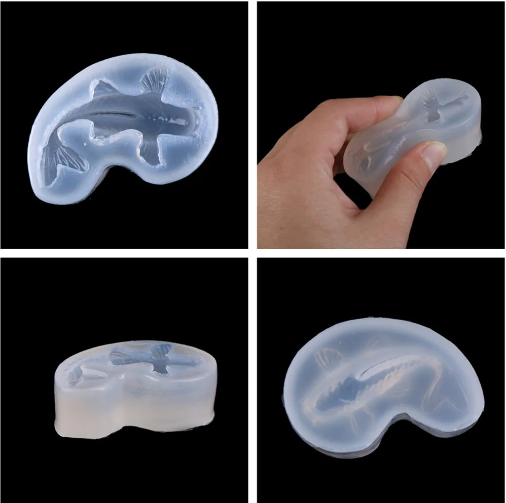 

1pcs UV Resin Jewelry Liquid Silicone Mold 3D Fish Resin Charms Pendant Mold For DIY Silicone Resin Mold For Jewelry Making