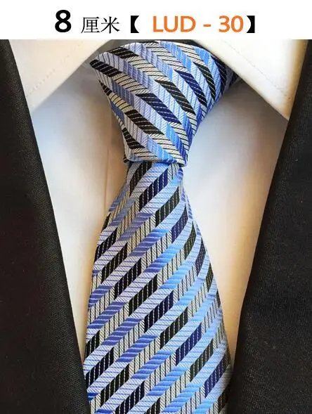GUSLESON Классические шелковые мужские галстуки дизайн Галстуки для шеи 8 см клетчатые и полосатые галстуки для мужчин формальные деловые Свадебные вечерние галстуки - Цвет: 30