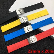 Черный, желтый, красный, синяя силиконовая резина, ремешок 22 мм, 24 мм, ремешок для часов, браслет для navitimer/avenger/Breitling, логотип на ремешке