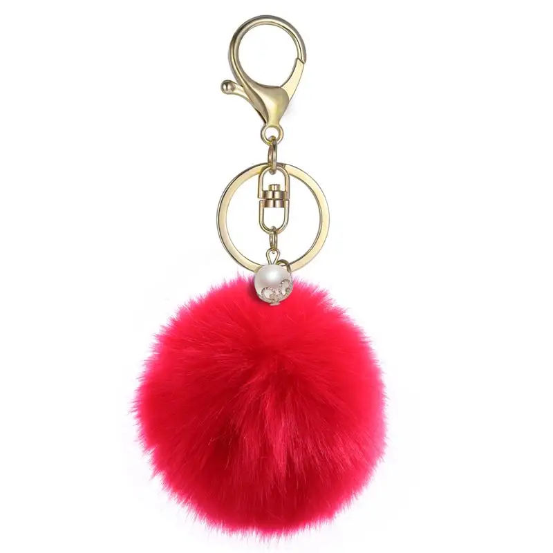 Aliexpress.com : Buy Solid Color Fluffy Ball Pom Pom Ball Key Ring ...