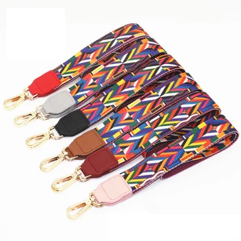 

Nylon Colored Belt Bags Strap Accessories for Women Rainbow Shoulder Handbag Straps Decorative Handle Ornament