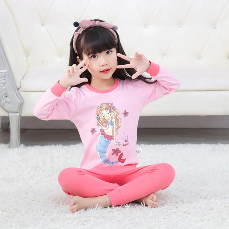 

2019 Autumn Children's Pajamas Set Cotton Long sleeve Baby Girls Clothing Suit Cartoon Sleepwear Kids Pyjamas Enfant Boys Pyjama