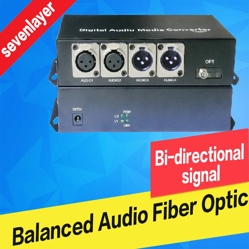 

Balanced audio to fiber optic XLR over fiber audio bi-directional fiber media converter Transceiver and Receiver 2CH