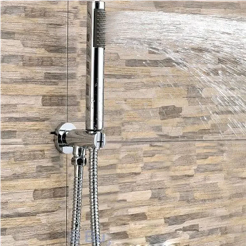 Bathroom Water Saving Shower Head Round Hand Shower Kit Bracket Holder