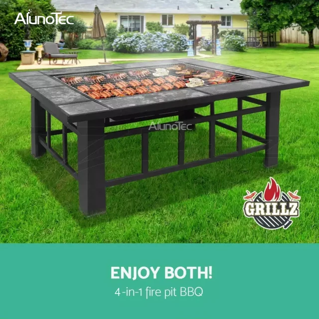 Alunotec Patio 32 Fire Pit Metal Stove Barbecue Bbq Grill Fireplace Alunotec Patio 32 Fire Pit Metal Stove Barbecue Bbq Grill Fireplace Heater Square Table