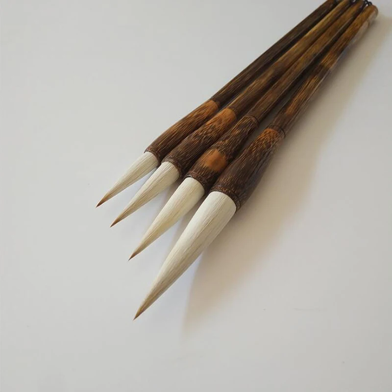 4 шт. Китайская традиционная кисть каллиграфия Искусство чистая шерсть и Волчья
