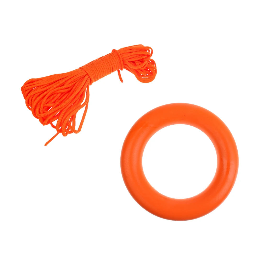 100 футов сильная Светоотражающая спасательная веревка для воды, плавающая линия для дайвинга, плавательный бассейн, спасательный спасатель+ плавающая петля оранжевого цвета