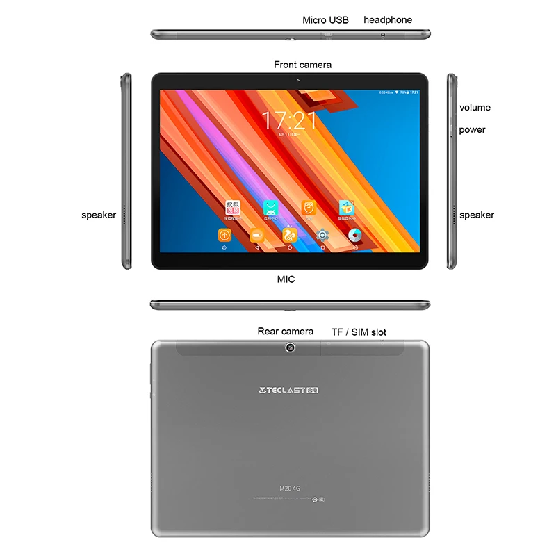 Teclast M20 10,1 дюймов 1920*1200 планшетный ПК MT6797X27 Deca Core Android 8,0 4 Гб ОЗУ 128 Гб ПЗУ двойной 4G телефон планшеты двойной Wifi gps