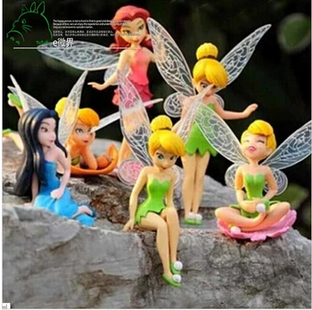 

2017 6pc Christmas, Halloween Kids Gift Tinkerbell Dolls Flying Flower Fairy Children Animation Educational Cartoon Toys BabyToy