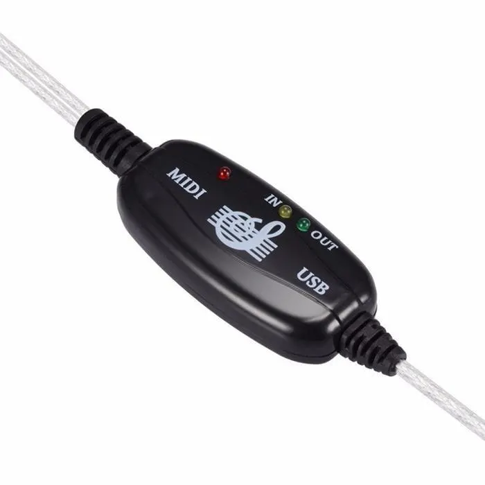 USB в кабель MIDI конвертер для музыки черный адаптер клавиатуры 190 см/74 8 дюйма шнур| |