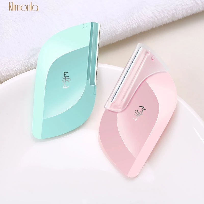 

New 2pcs Candy Diamond Eyebrow Trimmer Stainless Steel Macro Scraping Eyebrow Knife Hair Remover Scraper Makeup Tools Mix Color