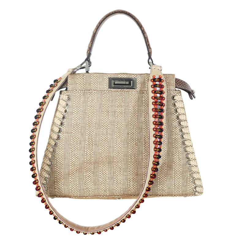 

Handbags 2018 new wild high-end custom exquisite straw handmade beaded bag