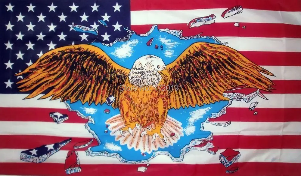 

Free shipping U.S.A. STARS & STRIPES FLAG 5X3 WITH EAGLE USA AMERICA AMERICAN UNITED STATES 100% Polyester buckle