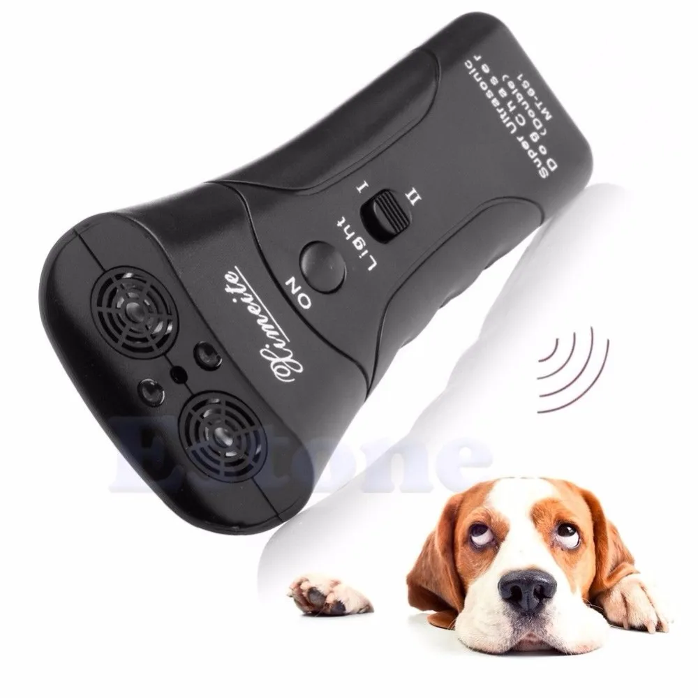 

New Ultrasonic Dog Chaser Stop Aggressive Animal Attacks Repeller Flashlight DLS