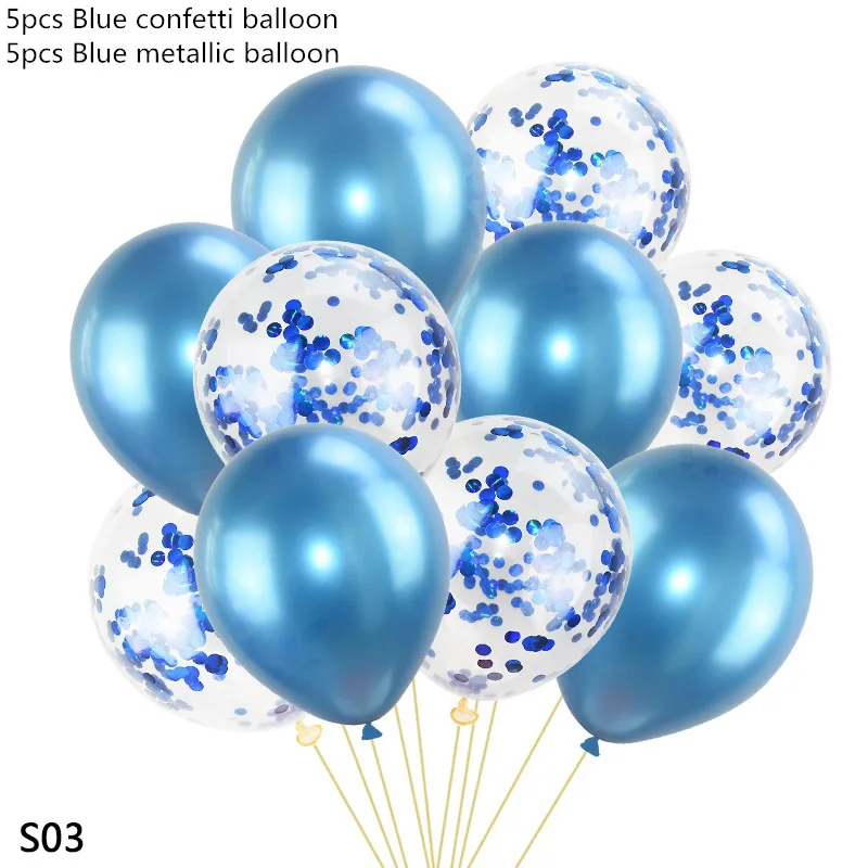 10 шт., конфетти на день рождения, шары, металлические шары, свадебные украшения, воздушные шары для детей, детские праздничные вечерние шары - Цвет: S03