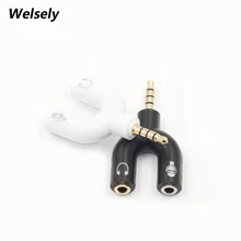 3,5 мм стерео Мужской Двойной Женский адаптер микрофонный разъем аудио сплиттер для iPhone 5S 6 7 6 S 5 S iPod huawei наушники с микрофоном AUX