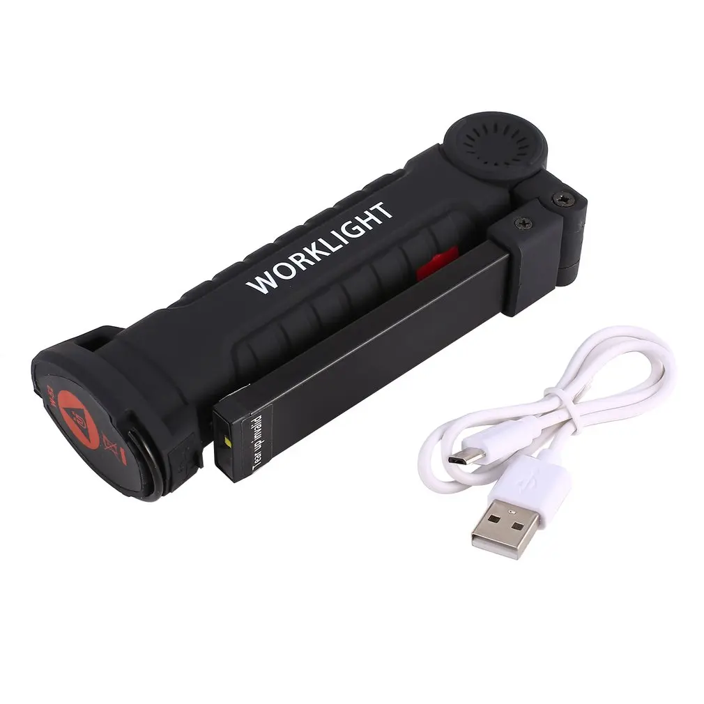 Портативный 5 режимов COB светодиодный фонарик USB Перезаряжаемый рабочий свет