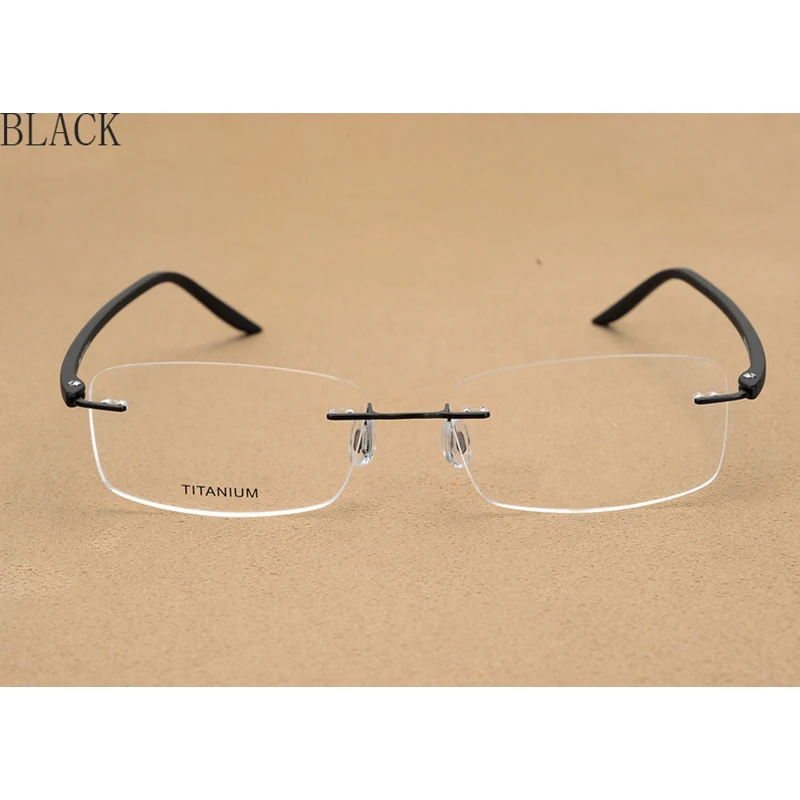 Rimless Men Eyeglasses Frame Fashion Brand Designer Myopia TR leg Clear Optical Prescription Eyewear transparent Frame RW003