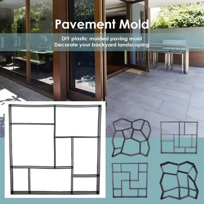 

Garden Pavement Mold Garden Walk Pavement Concrete Mould DIY Manually Paving Cement Brick Stone Road Concrete Molds Pathmate