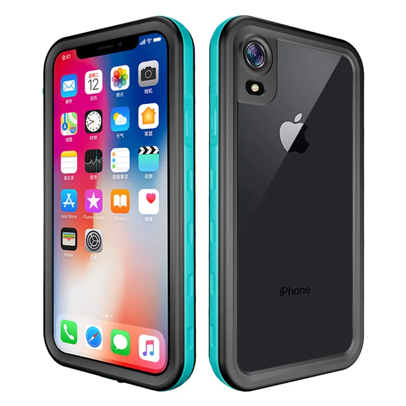 IP68 Водонепроницаемый чехол для iPhone 6, 6 S, 7, 8 Plus, ударопрочный чехол 360, чехол для плавания, дайвинга, подводного плавания, чехол для iPhone X XS, XR, XS Max - Цвет: Grass Blue