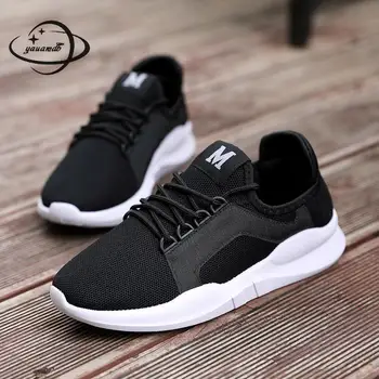

light mens vulcanize shoes spring autumn 38-44 male sneaker shoes lace up solid breathable round toe casual man shoes ly19