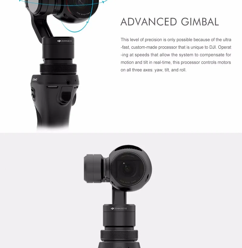 Free Gift DJI Osmo Handheld 4K Camera And 3 Axis Gimble Stabilizer Gimbal 3 Axis Gimbal DJI Phantom 3 EMS Free