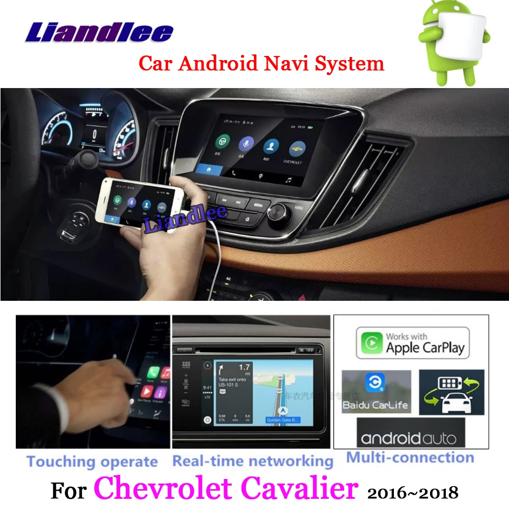 Clearance Liandlee Android For Chevrolet Cavalier Sedan 2016~2018 Stereo Radio Carplay Camera TV BT Wifi GPS Navi Navigation Multimedia 3