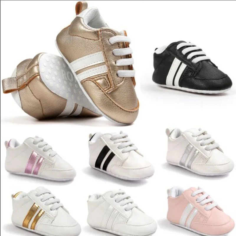 Hot sell baby moccasins infant anti-slip PU Leather first walker sneaker soft soled Newborn Baby sport shoes for