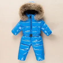 Baby Outerwear Newborn Winter Romper Boys Parka Girls Snowsuit Duck Down Jumpsuit Infant Coats Fur Collar Hoodie Kids Clothes 2018 winter warm baby duck down rompers infant boy thick jumpsuit baby snow wear coats girl snowsuit newborn clothes