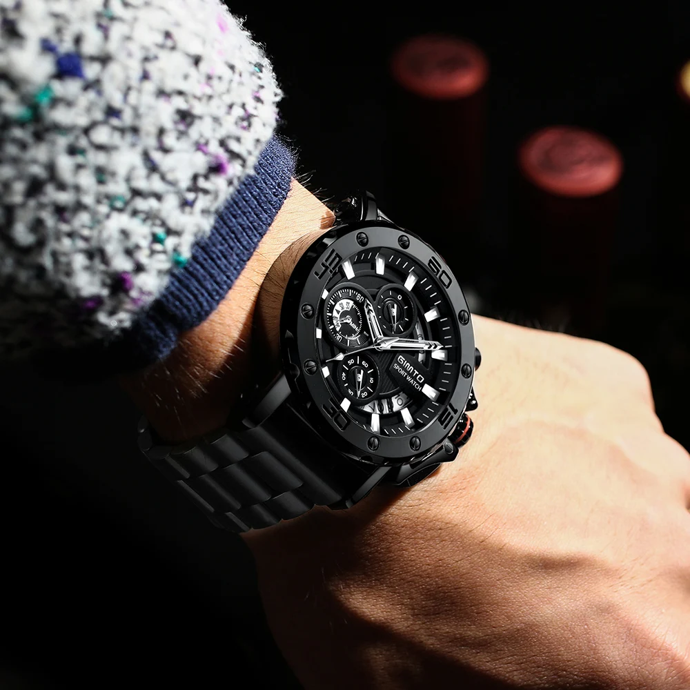GIMTO Quartz Men Watch Top Brand Luxury Watches Military Sport Creative Wristwatch Waterproof Steel