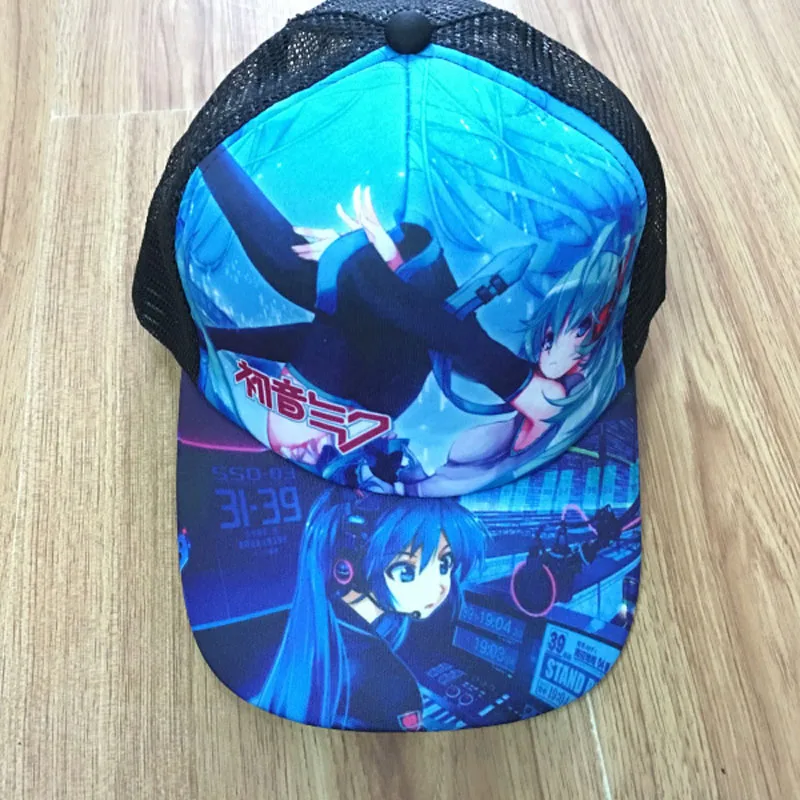 Аниме ACG Hatsune Miku Бейсбол остроконечная Кепка Snapback девушка солнцезащитная Кепка с сеткой - Цвет: Hatsune Miku-2