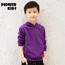 Pioneer kids New 2016 boys clothing Sport Boys Hoodies clothes Cotton solid color hooded sweaters baby boys hoodies outwear