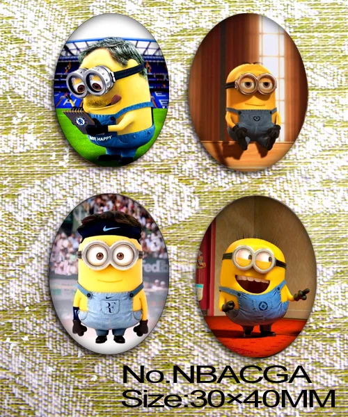 4pcs Cartoon Oval Glass Cabochon Cameo for 30x40mm base setting NBACGA | Украшения и аксессуары