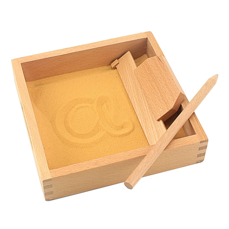  Baby Toy Montessori Language Toy Sand Tray Writing Abilty Yellow Sand Preschool Kindergarten Traini - 33005581097