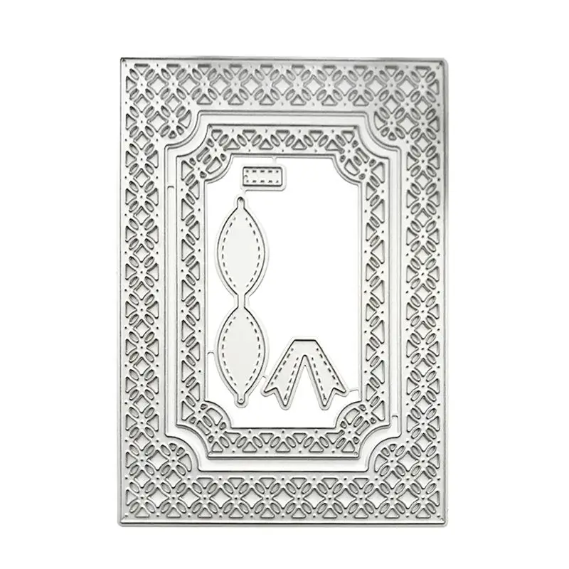

Carbon Steel Cartoon Bow Card Frame Cutting Die Set Embossing Stencil Template Mold DIY Paper Art Craft Scrapbook Bookmark Decor