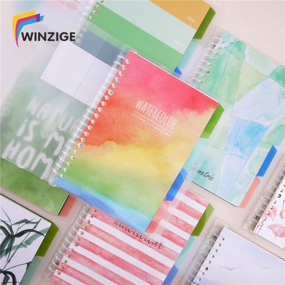 

Refillable Loose-Leaf Notebook A5 Spiral Planner 20 Holes Binder School Supplies Bullet Journal Bird Teacher Diary Stationery