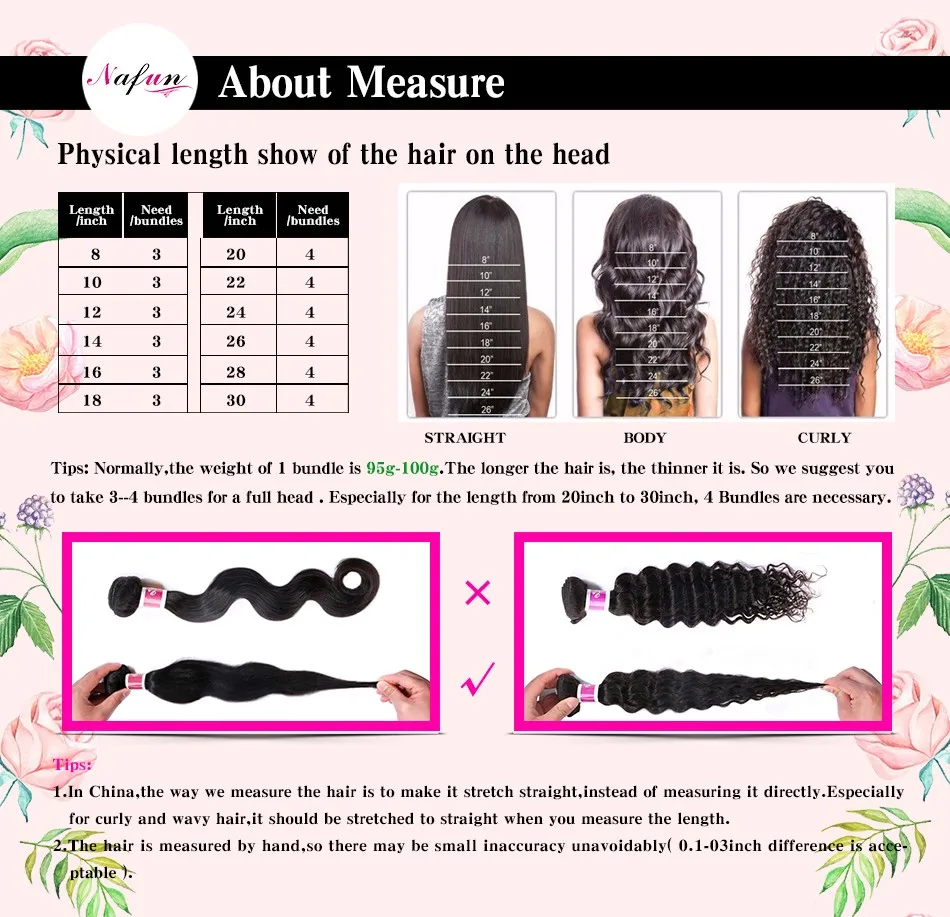 NAFUN Malaysian Hair Weave Kinky Curly Bundles With Closure Non Remy