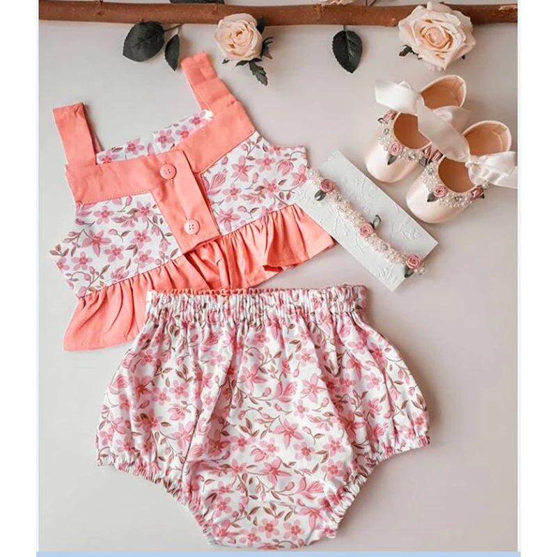 

Rorychen Brand New Toddler Infant Newborn Baby Girls Floral Printed Vest Tops Shorts Briefs 2Pcs Outfit Clothes Summer Sunsuit
