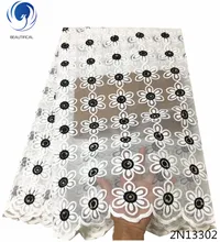 

Beautifical black lace fabric roll net tulle lace fabric french lace textile fabric and gold beads flowers style on sales 2N133