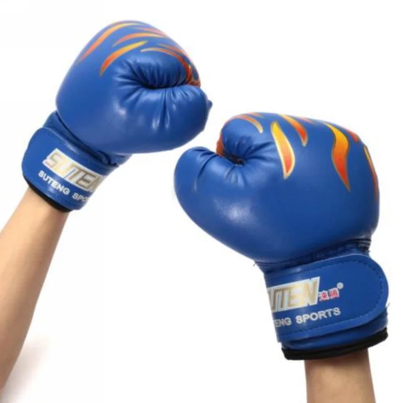 PU Leather Kids Children Flame Boxing Gloves Punch For Boy Beginner Sparring Training Mitts Gift