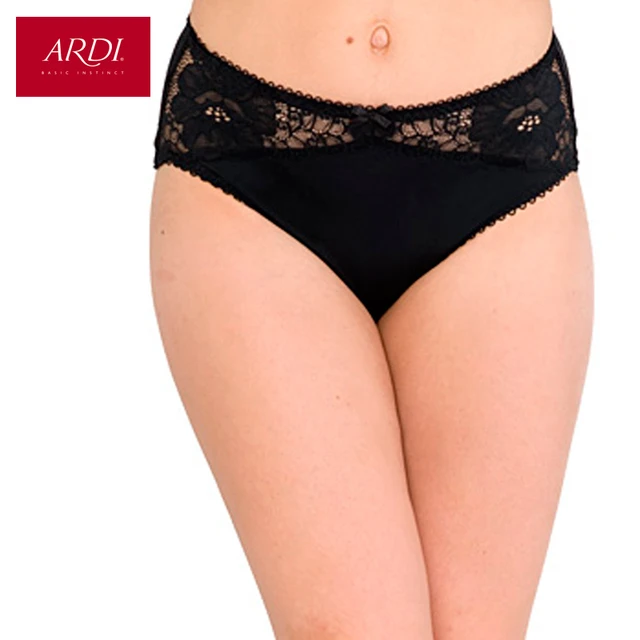 Briefs Fashion Lace Black Underwear Cotton Gusset Mid Rise Large Size L