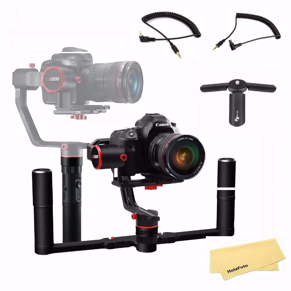 Feiyu a2000 с двойной ручкой 3 осевой шарнирный стабилизатор для Canon 5D IV III Sony Dslr камер