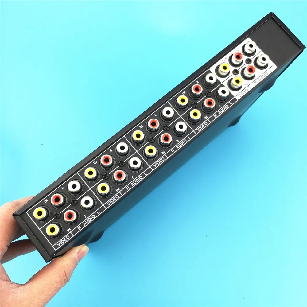 8 Ports 2output Composite 3 RCA Video Audio AV Switch Switcher Box
