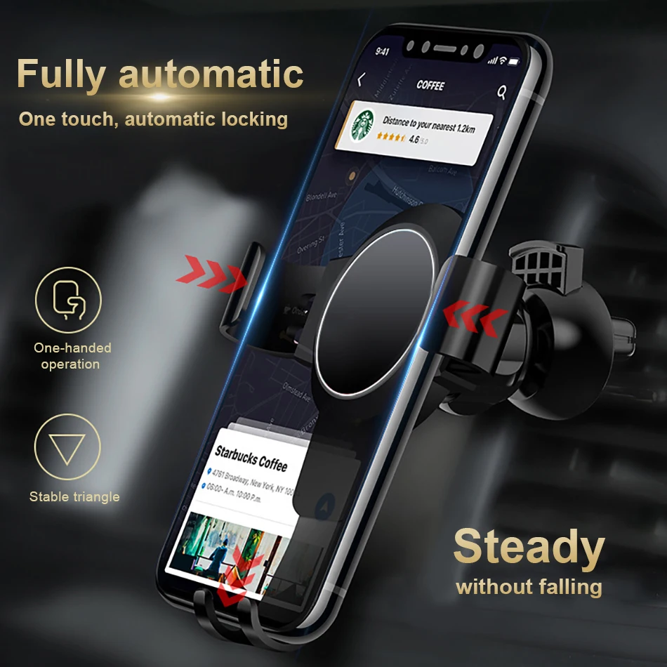 !ACCEZZ Universal Car Air Vent Phone Holder For iphone X XS XR 8 7 Plus 360 Degree Rotation Gravity Bracket Stand Mobile Support (12)