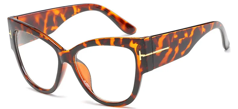 Роскошные модные брендовые дизайнерские женские солнцезащитные очки кошачий глаз, женские солнцезащитные очки с градиентными точками, большие Oculos feminino de sol - Цвет линз: leopard clear lens