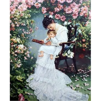 

New Full Diy Diamond Painting Kit 3D Cross Stitch square Diamond Embroidery Mother and child Diamond Mosaic painting Crafts