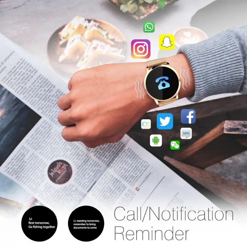New Q8 OLED Screen Smartwatch Heart Rate Monitor Smart Watch Sport Fitness Men Women Wearable Devices for IOS Android